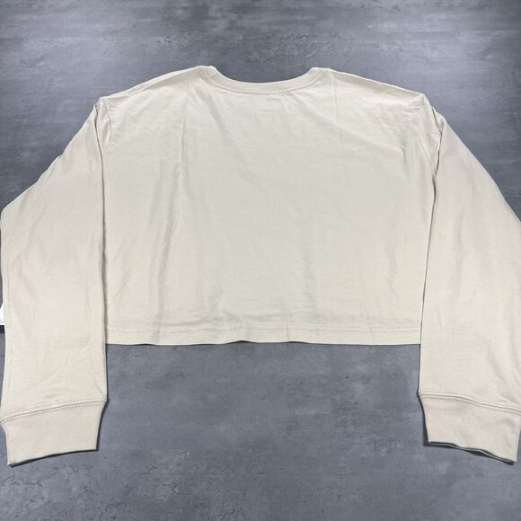 Nike Oregon Ducks Cropped Long-Sleeve T Shirt Women XL New Khaki‎ Beige Tan - Picture 5 of 11